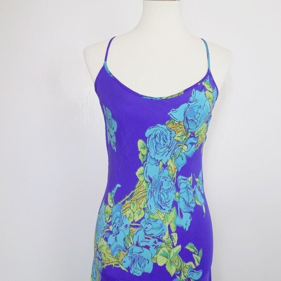vintage betsey johnson dress floral rose print slip dress open back sexy summer - Picture 11 of 11